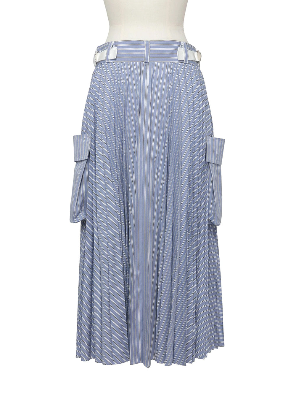 Cotton Poplin Skirt L/Blue Strip