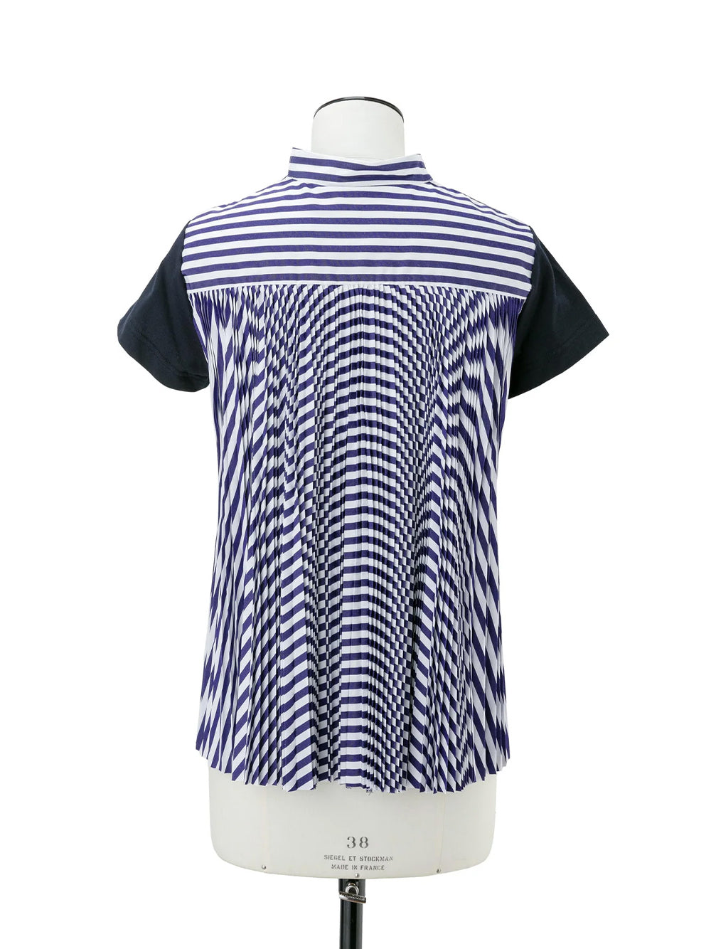 Cotton Poplin X Cotton Jersey T-Shirt Navy × Navy Stripe