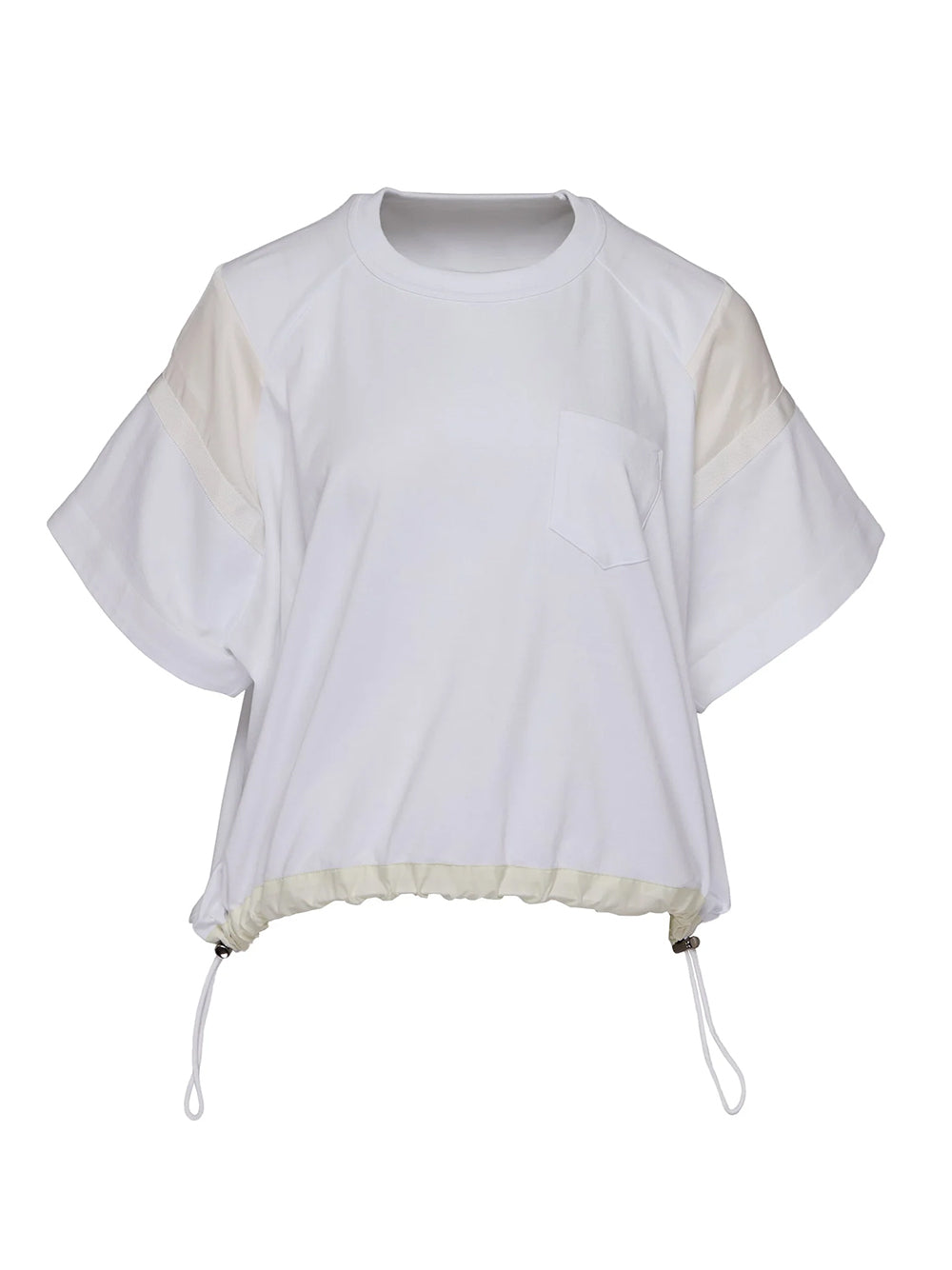 Satin X Cotton Jersey T-Shirt White X Off White