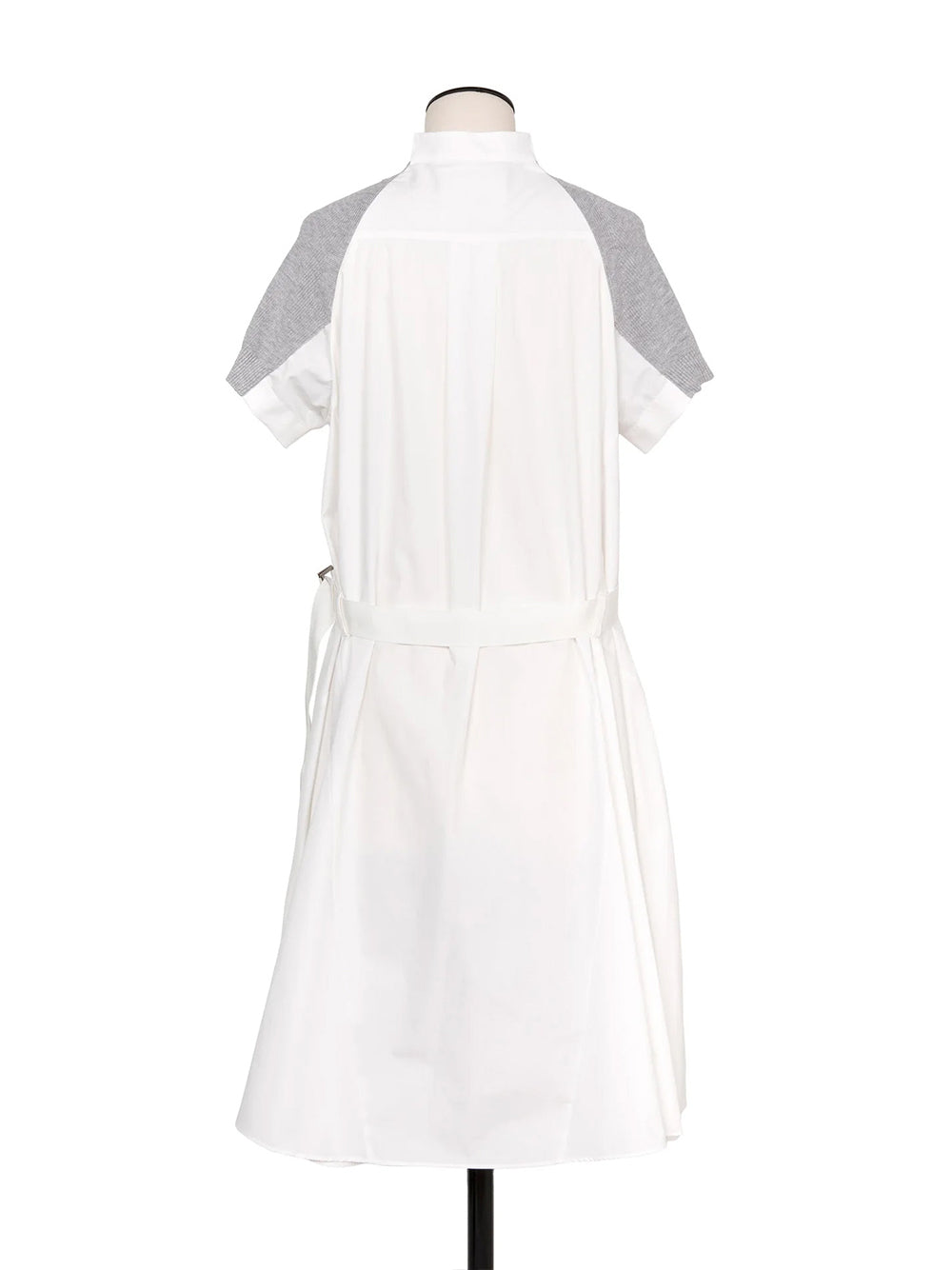 Cotton Knit X Cotton Poplin Dress L/Gray × Off White