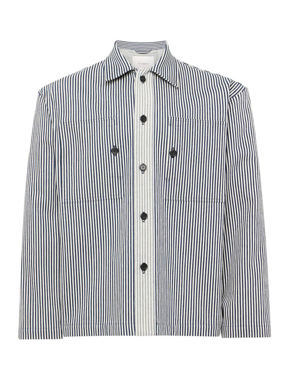 Patch Pocket Overshirt Off White/Navy