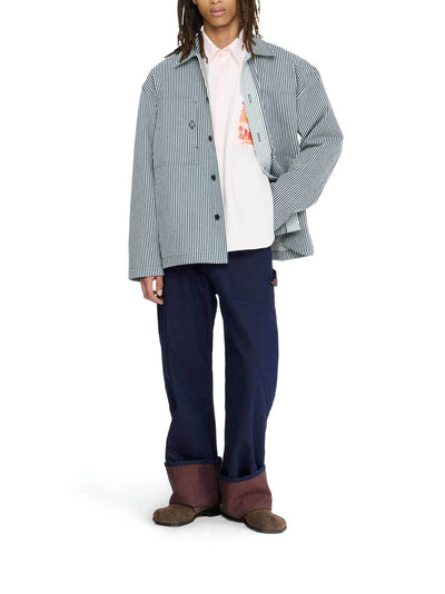 Patch Pocket Overshirt Off White/Navy