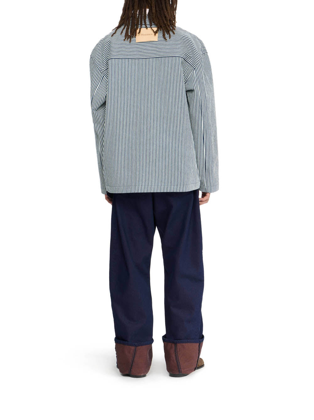 Patch Pocket Overshirt Off White/Navy