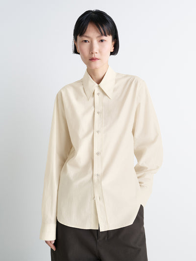 Pointed Collar Shirt Light Cream