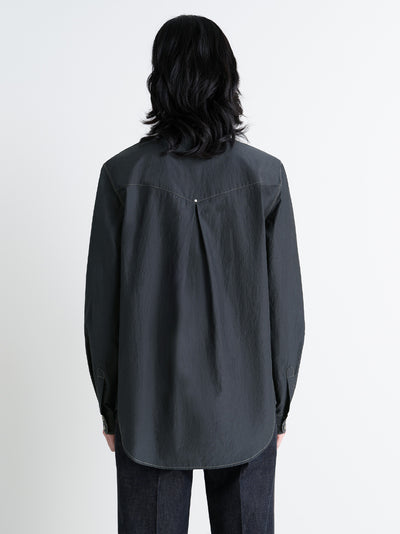 Chest-pocket Fitted Shirt Charcoal