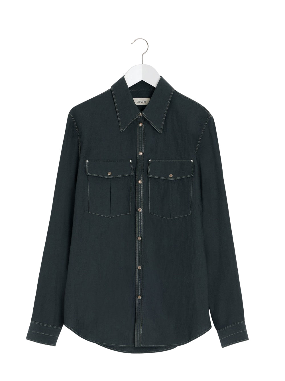 Chest-pocket Fitted Shirt Charcoal