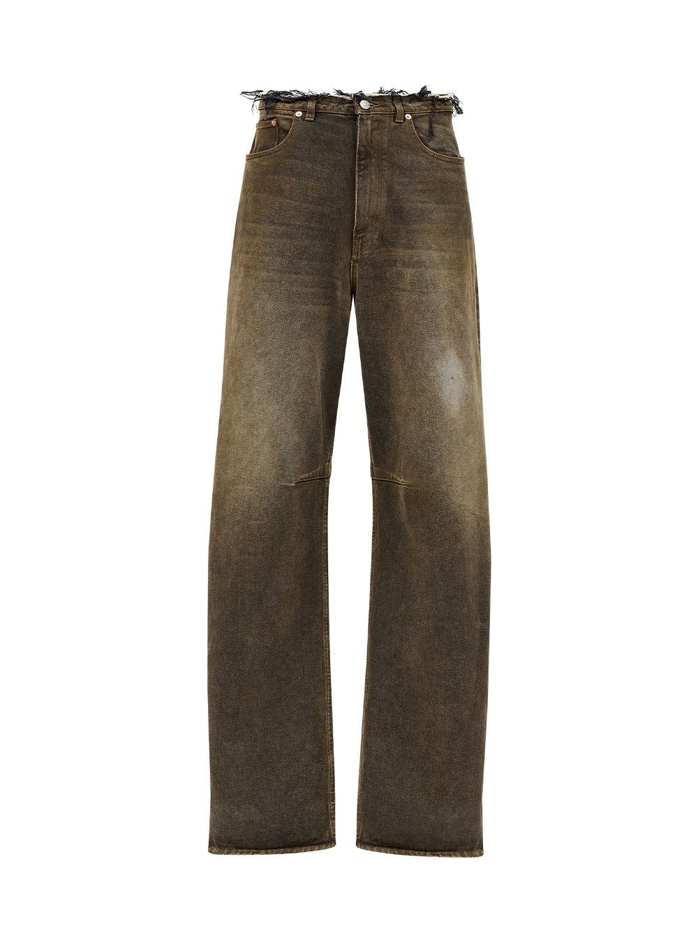 Acid-Wash Mid-Rise Jeans Brown