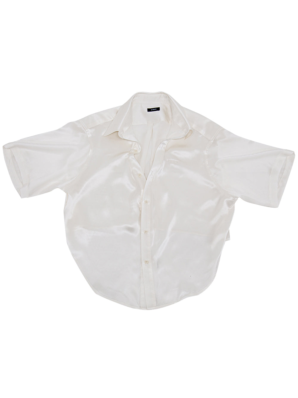 Twist-Placket Corset Shirt White