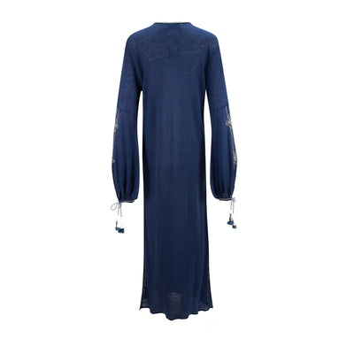 Mayfair Tunic Dress Navy Embroidered (Navy)