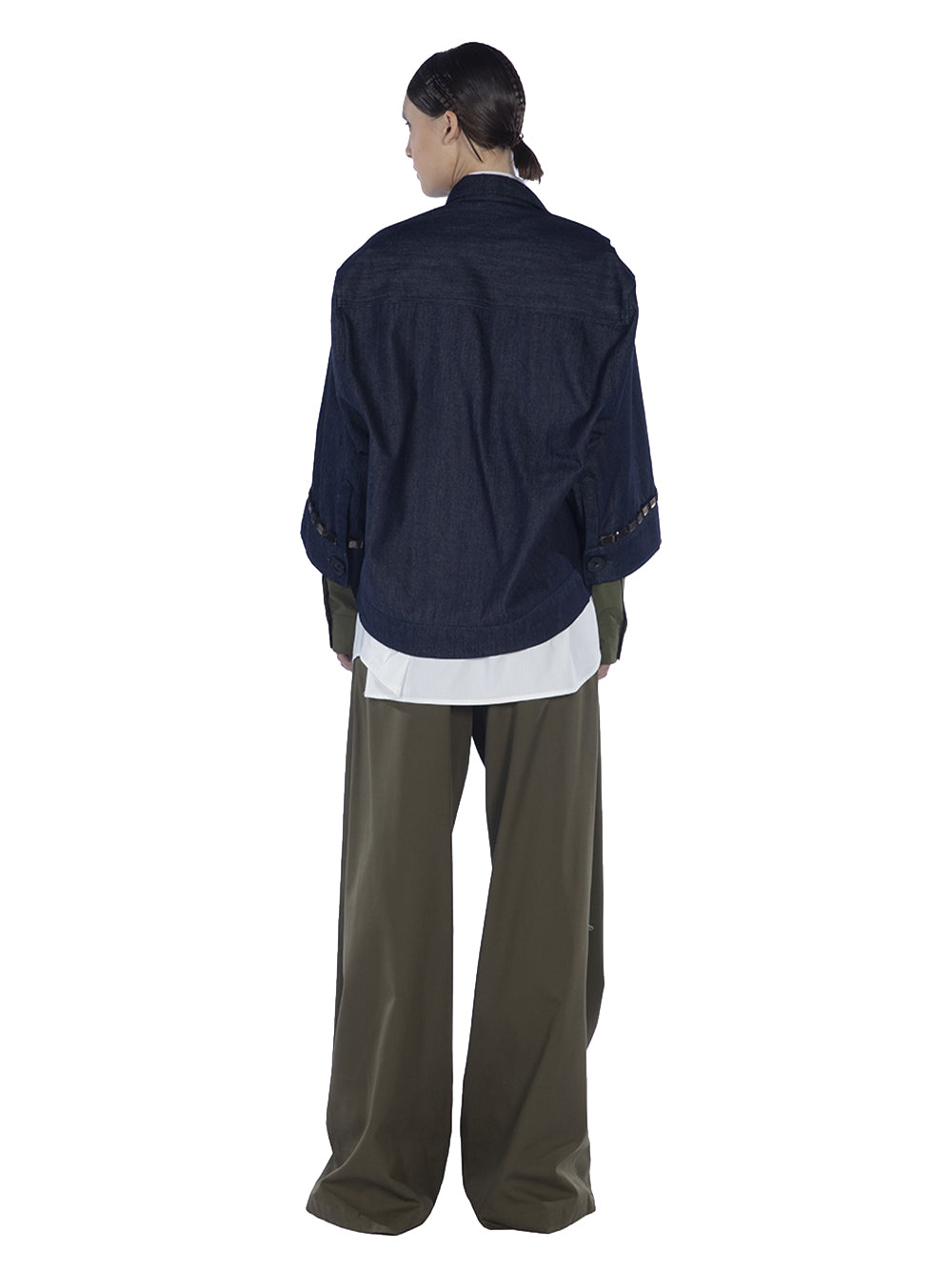 Denim Jacket With Beaded Appli Blue