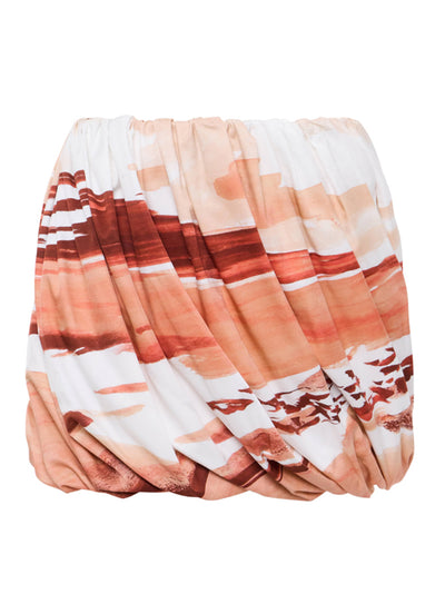 Rolled Hem Skirt Red/white