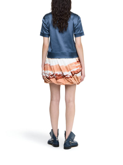 Rolled Hem Skirt Red/white