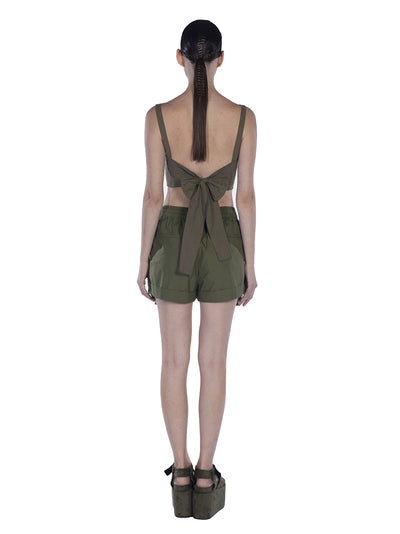 Cotton Short Pants Army Green