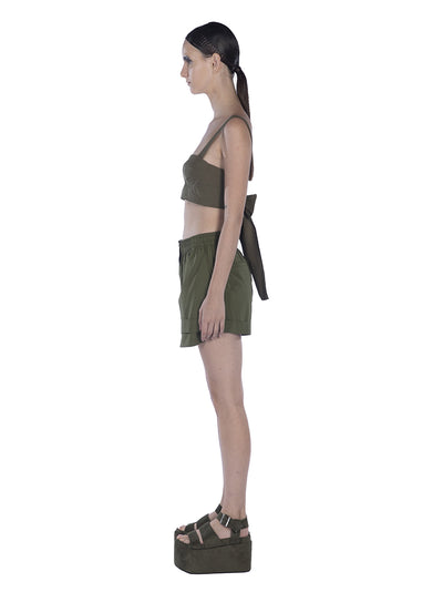 Cotton Short Pants Army Green