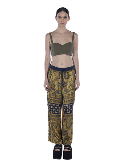 Cotton Print Ankle Length Pant Yellow