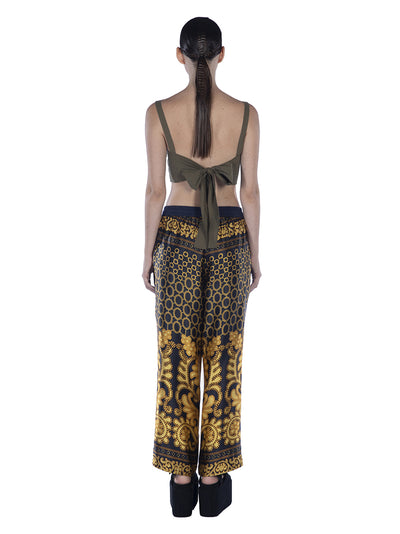 Cotton Print Ankle Length Pant Yellow