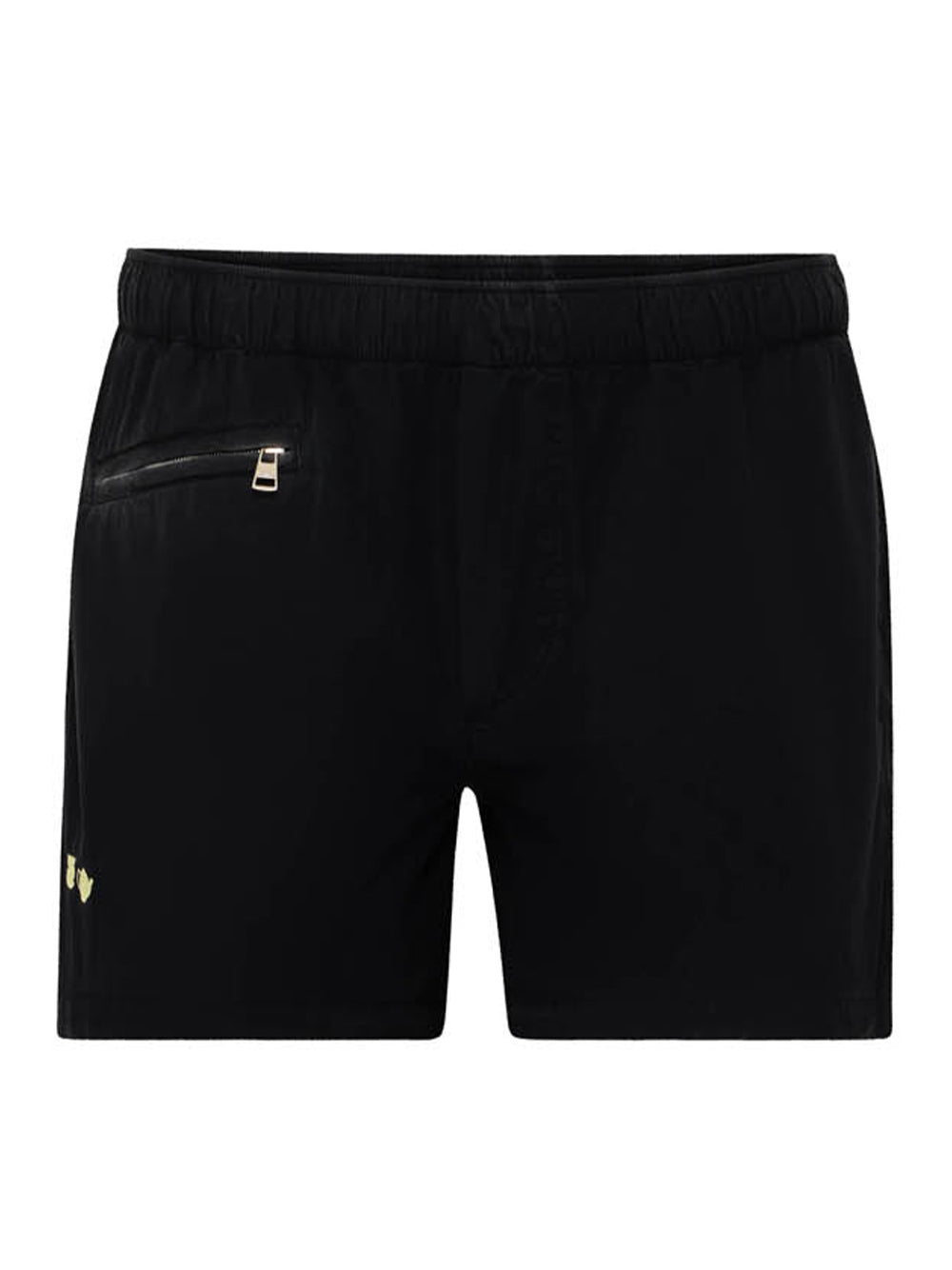 Contrast Embroidery Shorts Washed Black