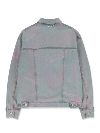 Spray Dyed Denim Jacket Sky Blue