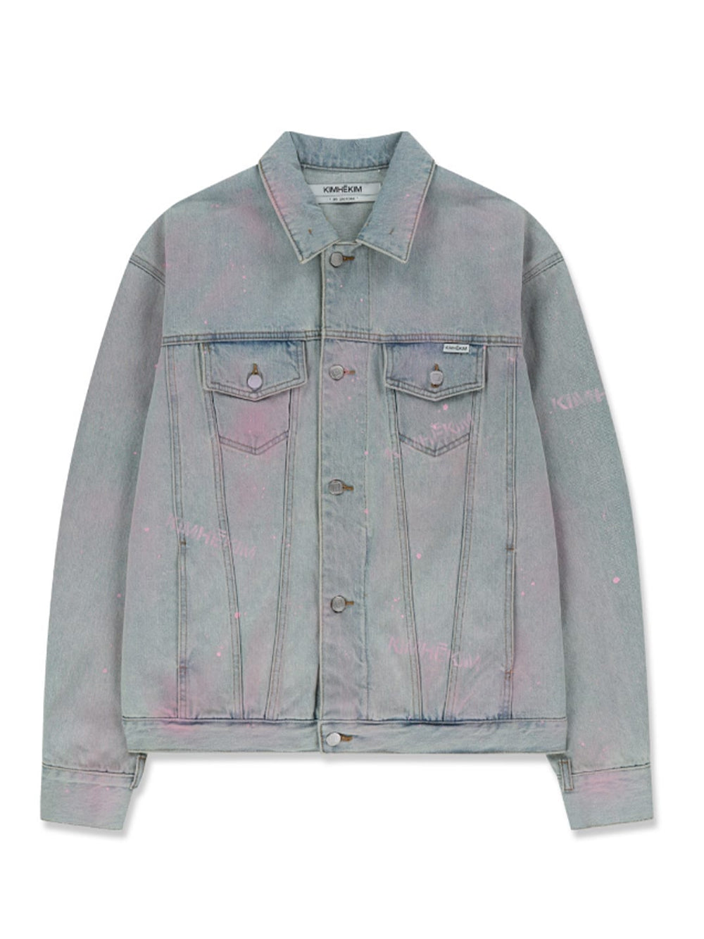 Spray Dyed Denim Jacket Sky Blue