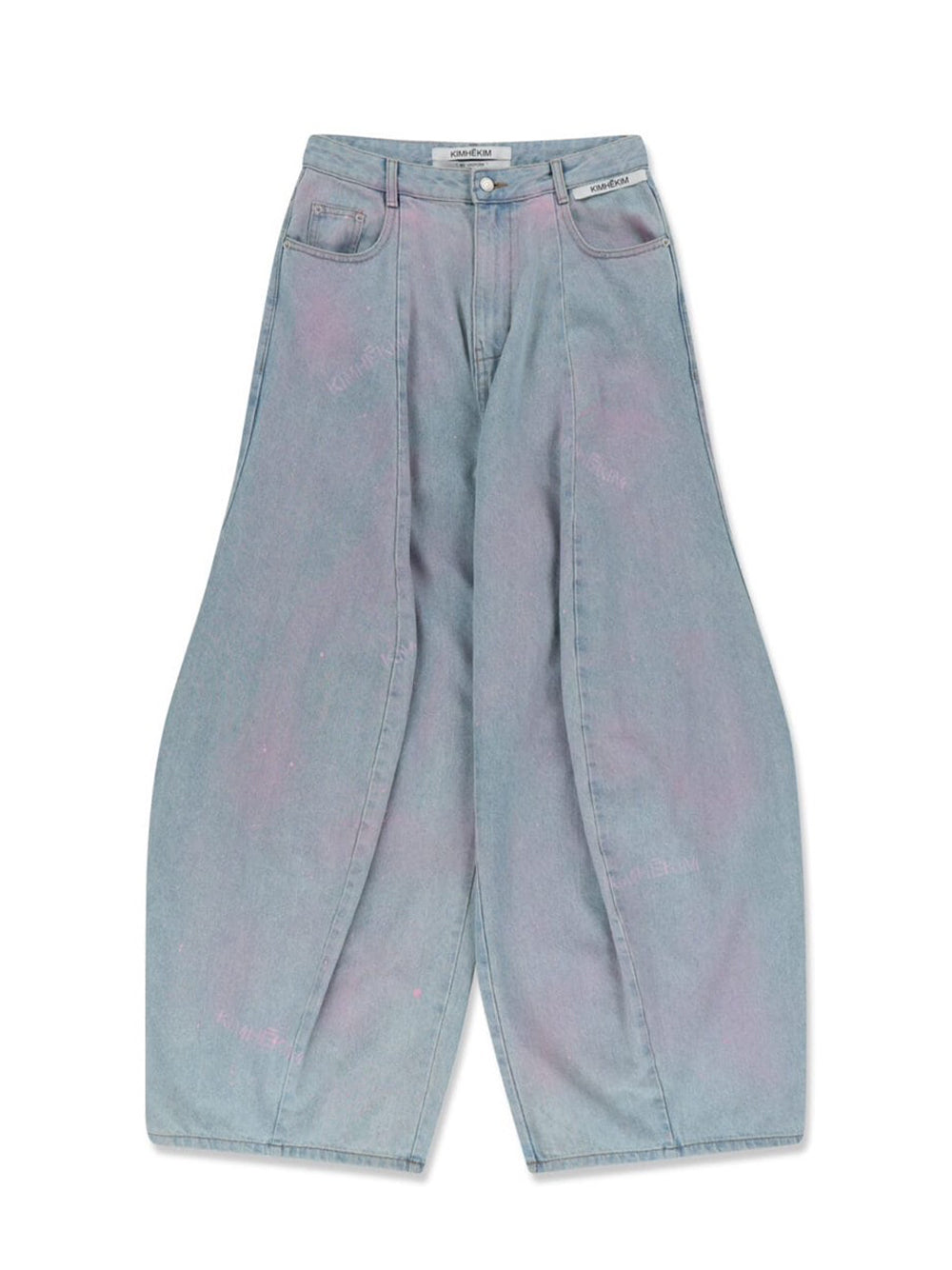 Spray Dyed Balloon Fit Jeans Sky Blue