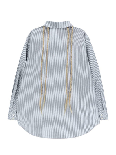 Hair Embellished Shirt Blue
