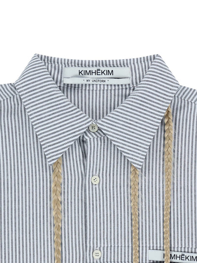 Hair Embellished Shirt Blue