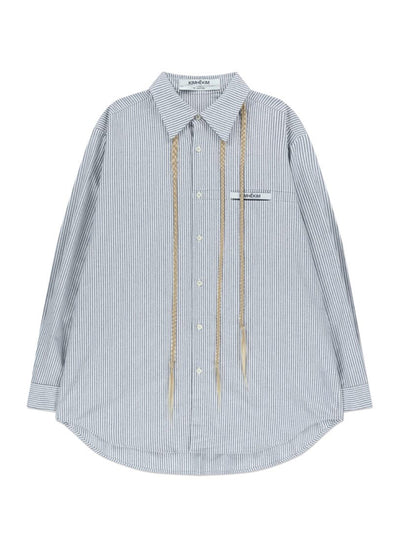 Hair Embellished Shirt Blue