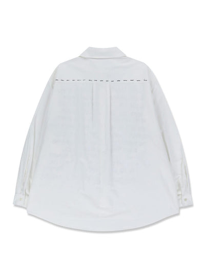 Hand Writting Oxford Shirt White