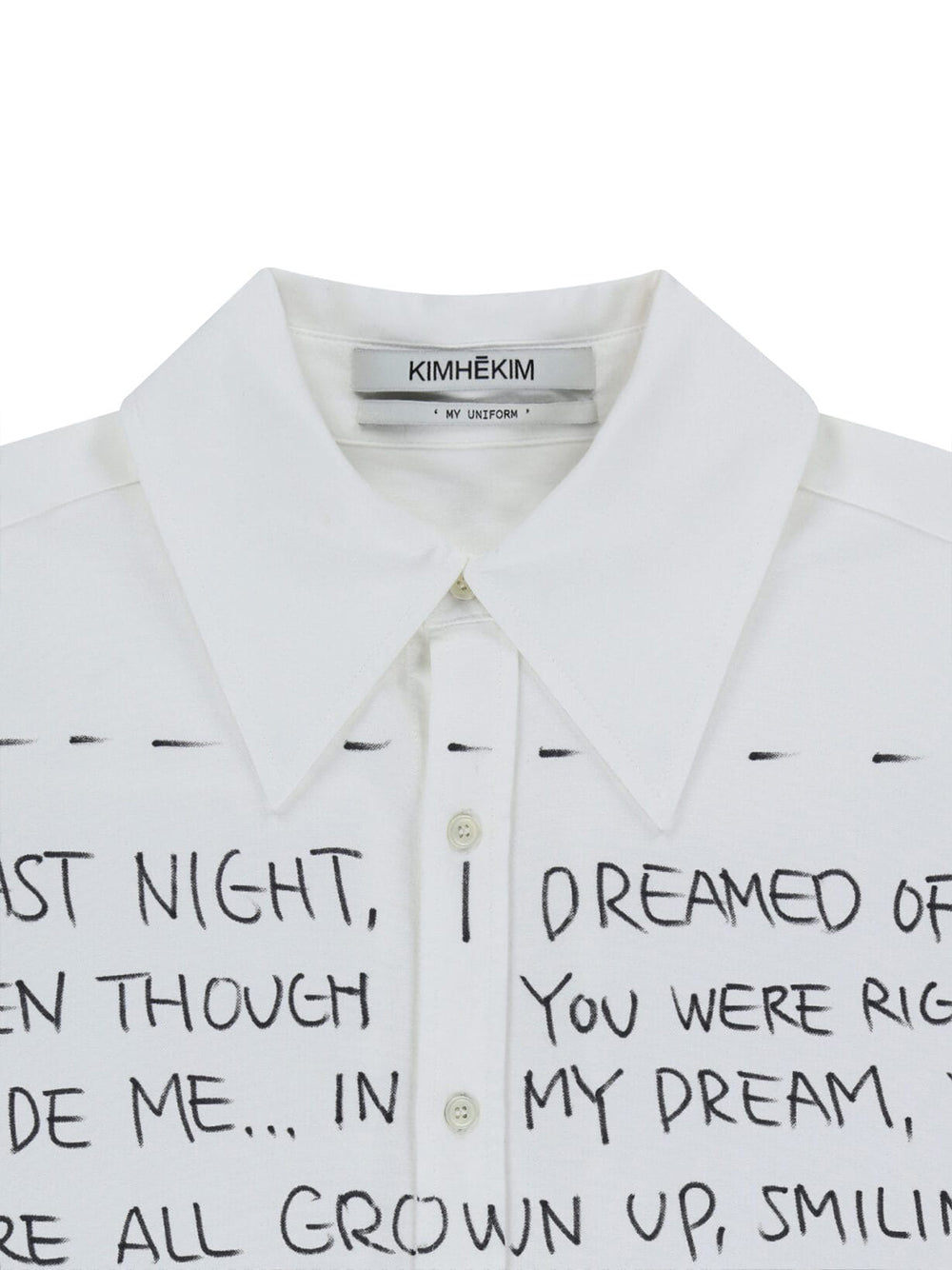 Hand Writting Oxford Shirt White