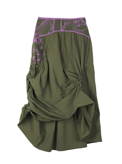 Peony Mixed Media Maxi Skirt Sunset Violet