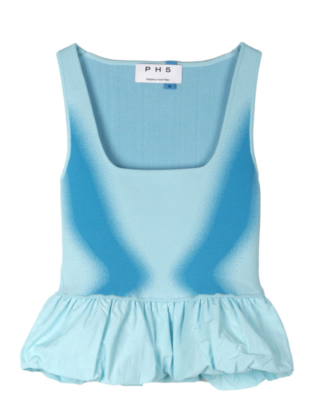 Lily Mixed Media Tank Top Paradise Blue