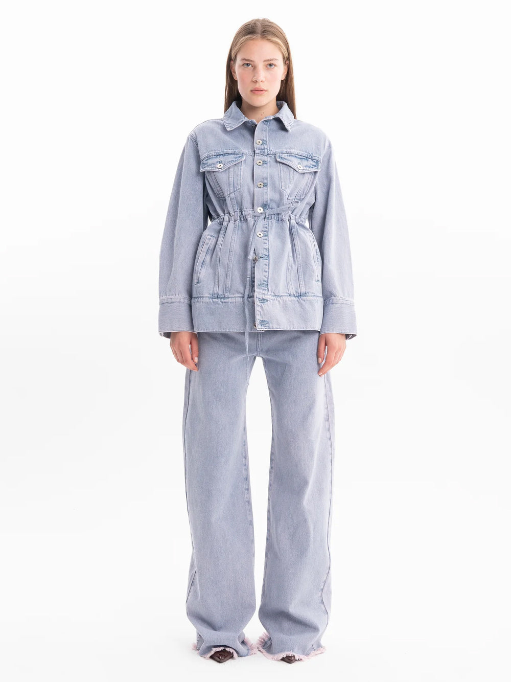 Lilac Overdye Denim Boyfriend Jeans Lilac