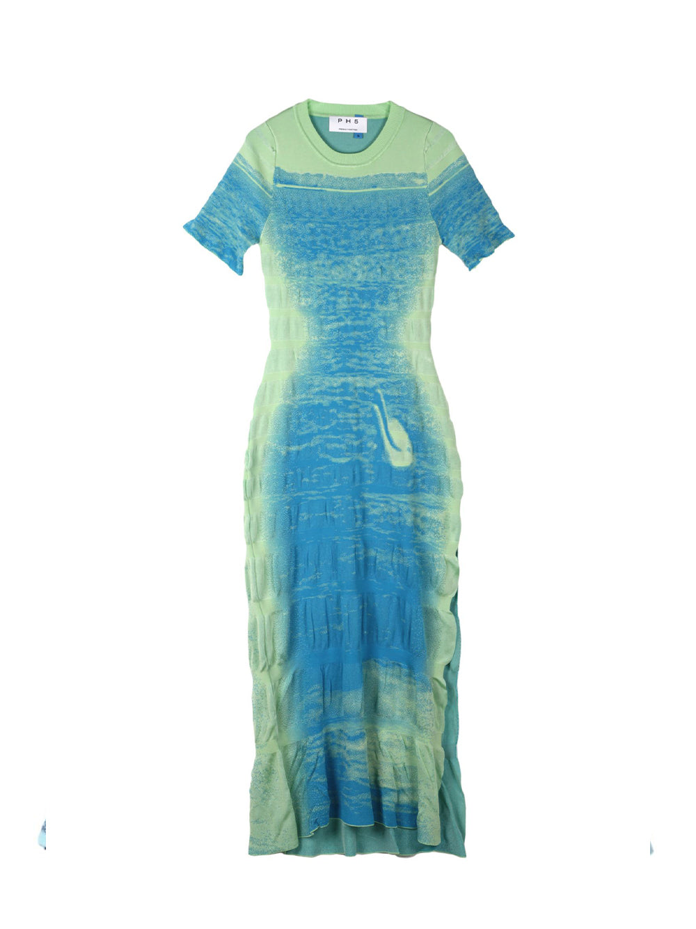 Vinca Lake Print Maxi Dress Paradise Blue