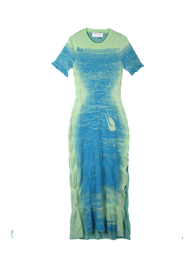 Vinca Lake Print Maxi Dress Paradise Blue