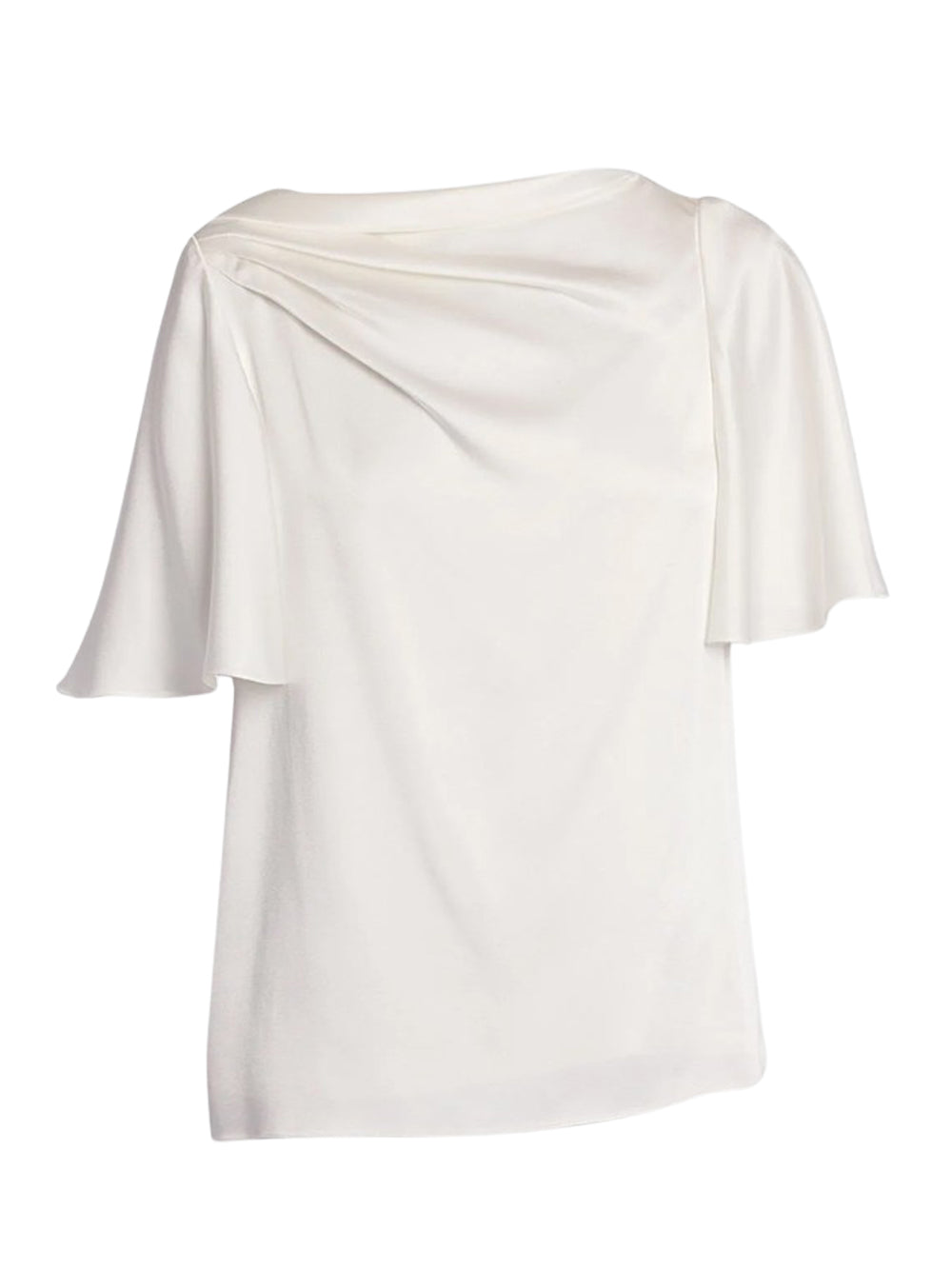 Draped Short Sleeve Top Ivory