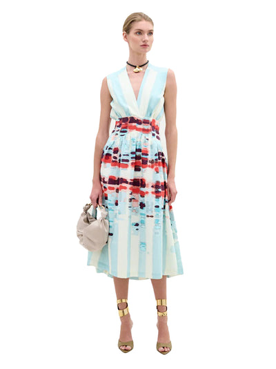 Jocelyn Dress Aqua Watercolor
