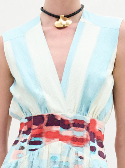 Jocelyn Dress Aqua Watercolor