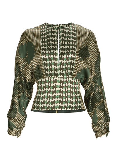 Lizzy Blouse Abstract Green