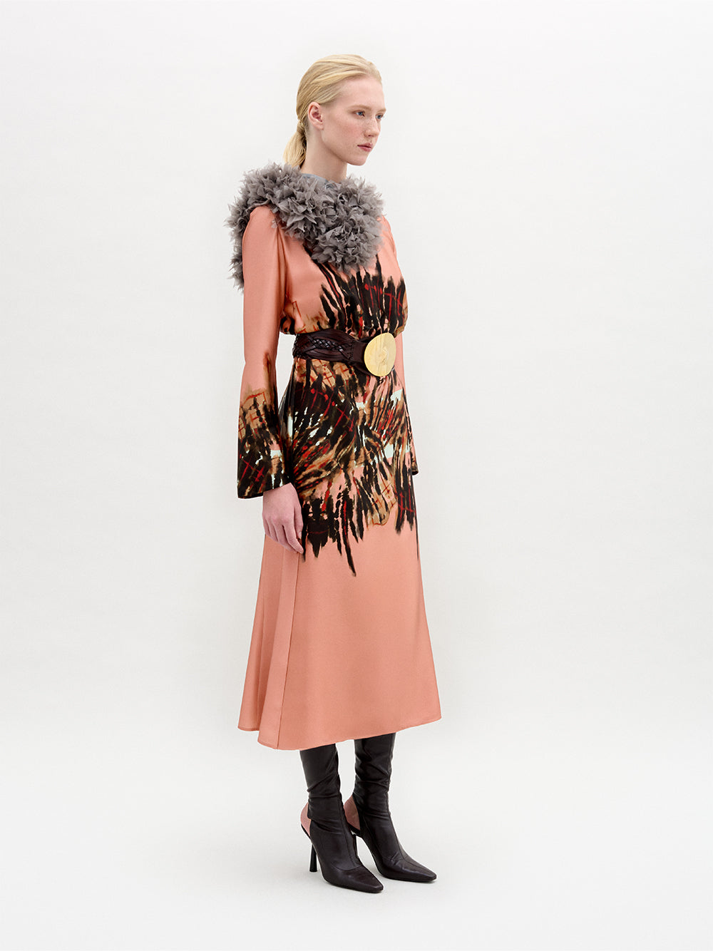 Pesaro Dress Peach Abstract