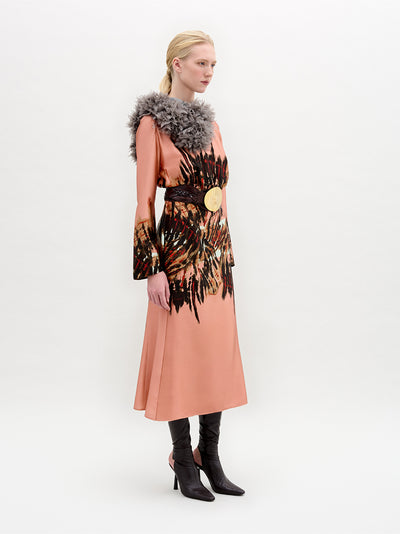 Pesaro Dress Peach Abstract