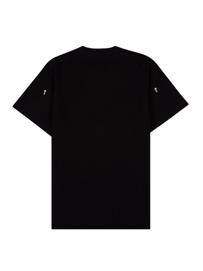 Embroidered Pearls Jersey T-shirt (Black)