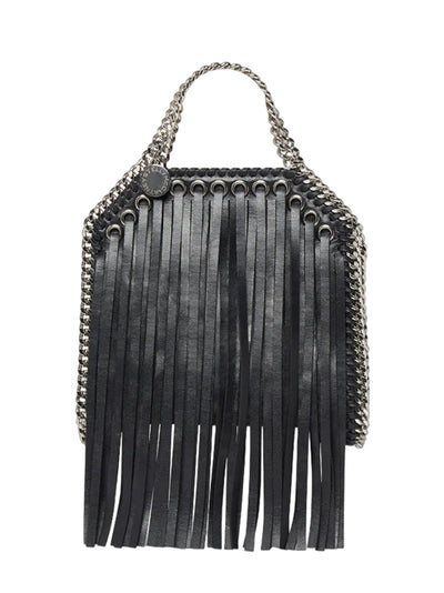 Falabella Fringed Tiny Tote Bag (Black)