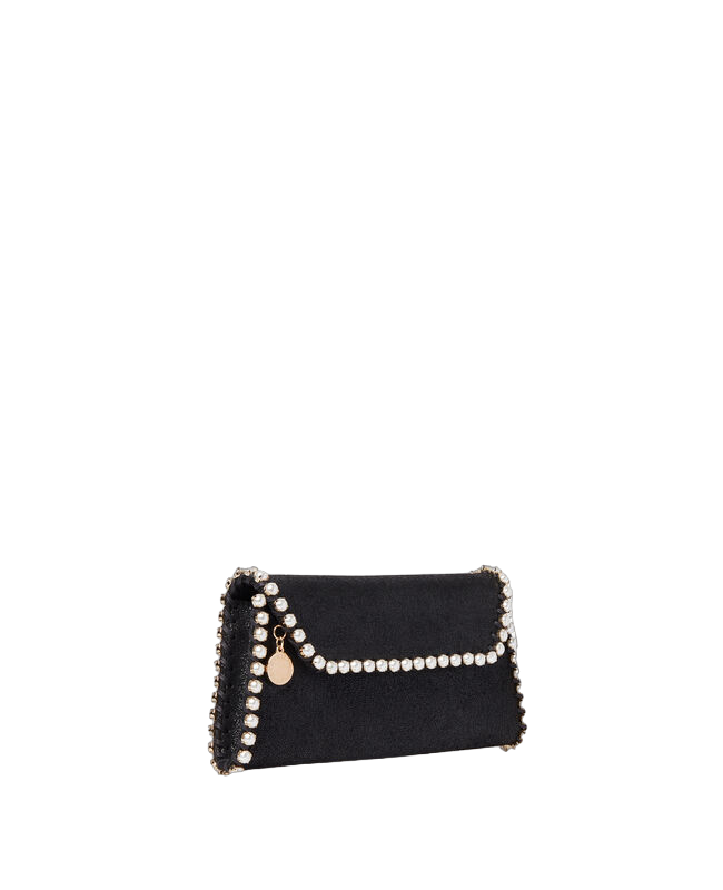 Falabella Pearl Edge Clutch (Black)