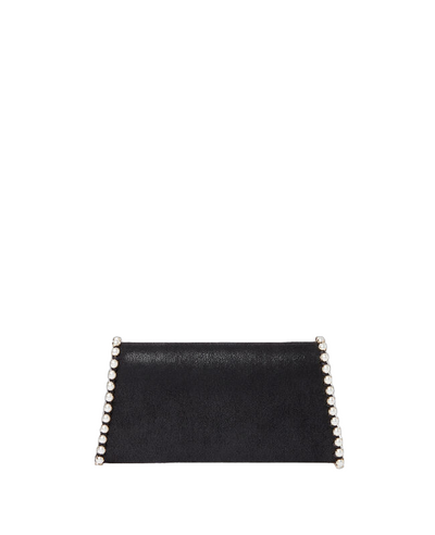 Falabella Pearl Edge Clutch (Black)