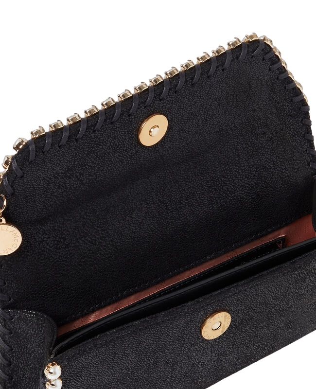 Falabella Pearl Edge Clutch (Black)