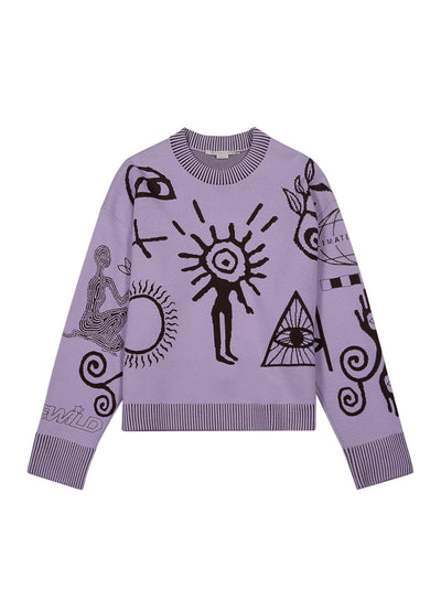 Flock Artwork Knit Jumper (Mauve)