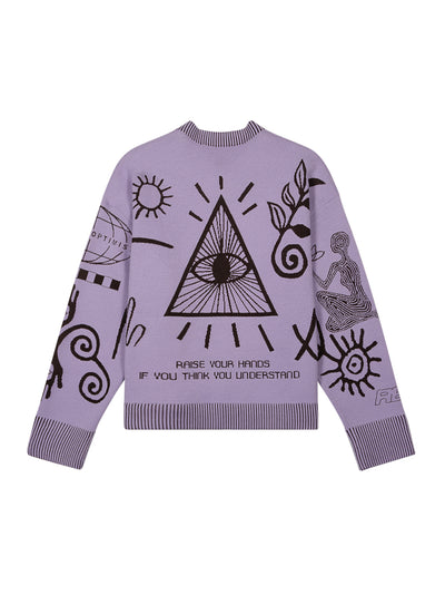 Flock Artwork Knit Jumper (Mauve)