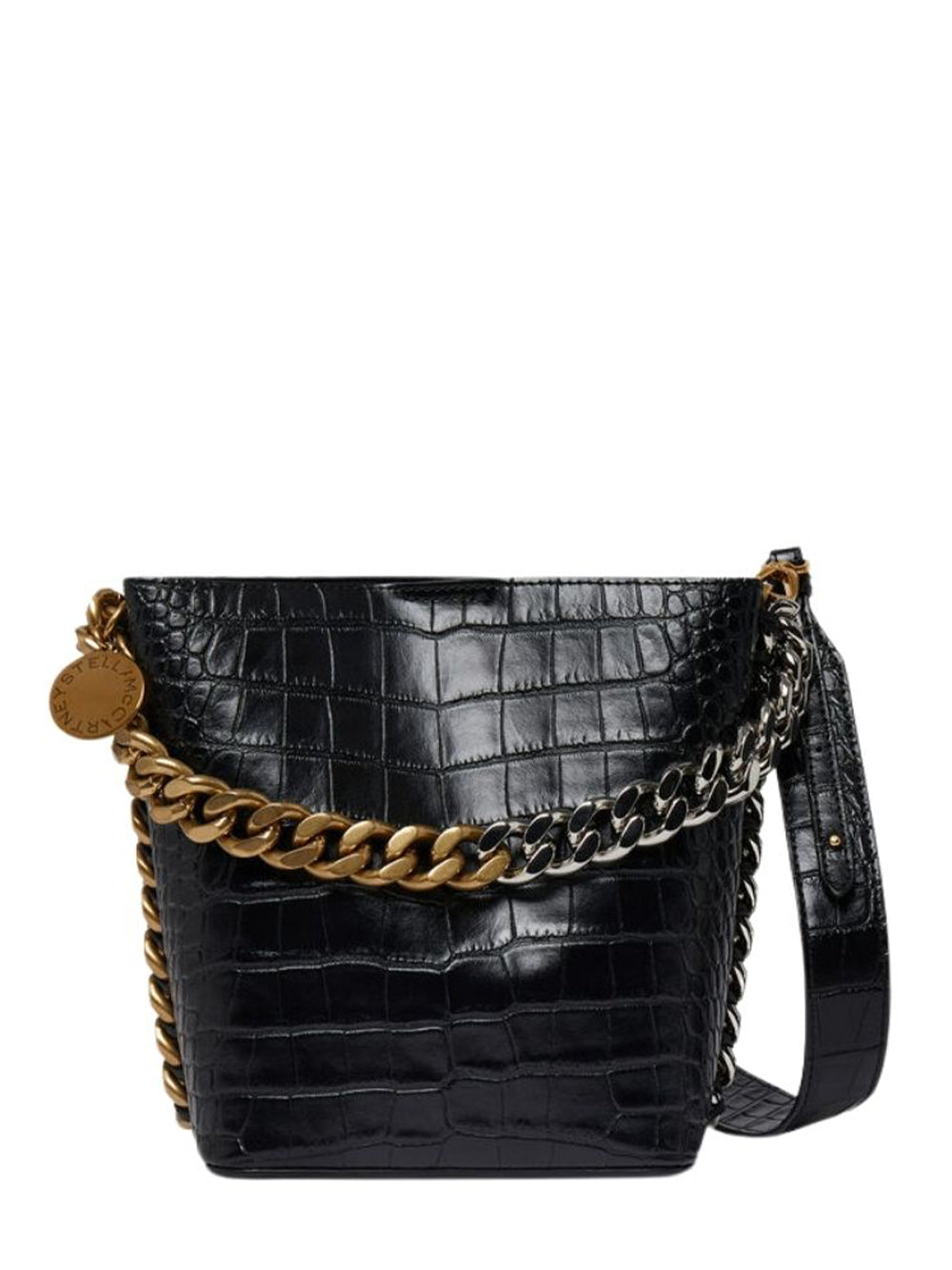 STELLAMCCARTNEY-Frayme-Croc-Effect-Embossed-Bucket-Bag-Black-01