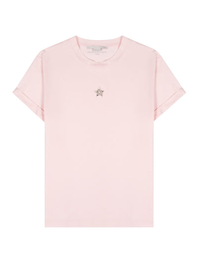 Mini Star-Embroidered T-Shirt (Pink)