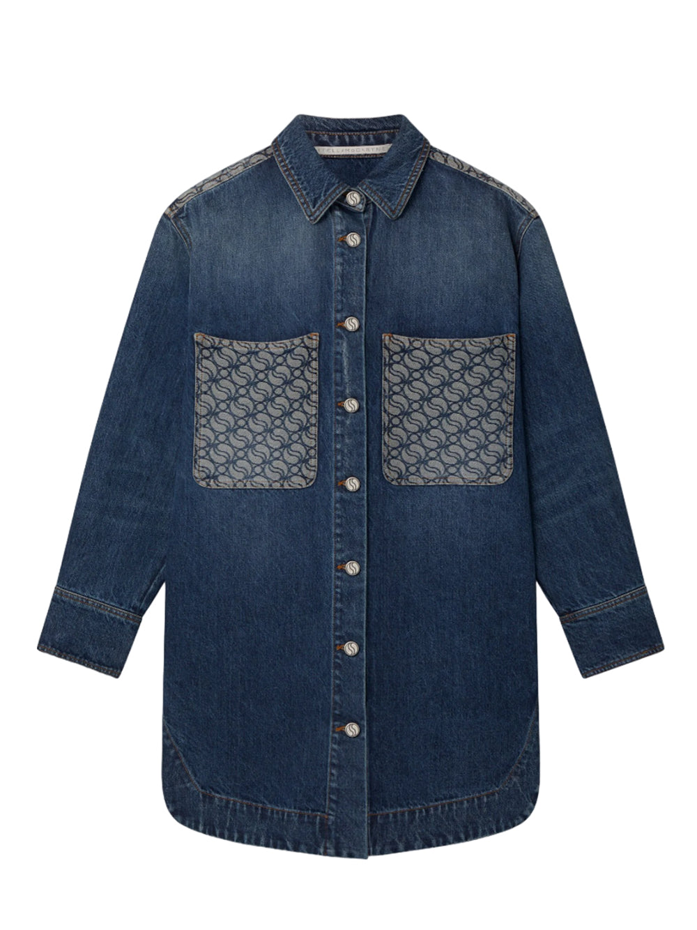 S-Wave Vintage Wash Denim Shirt (Dark Blue)